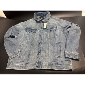 G-Star Raw Women's Oversized Denim Jacket Sun Faded Air Force Blue Med MSRP $200
